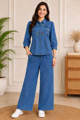 Bluebell Floral Embroidered Denim Co-ord Set