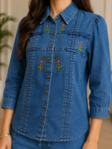 Bluebell Floral Embroidered Denim Co-ord Set