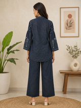 Noir Weave Embroidered Denim Co-ord Set