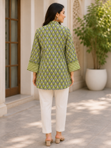 Abeer Green Charm Cotton Short Kurti