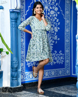 Lavi blue floral cotton dress