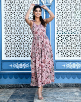 Jassy pink floral cotton dress