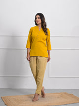 Mustard Airey Linen Short Kurta