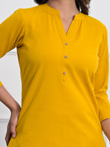 Mustard Airey Linen Short Kurta