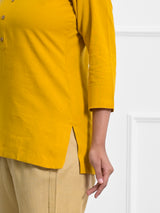 Mustard Airey Linen Short Kurta