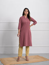 Rose Taupe Airey Linen Long Kurta