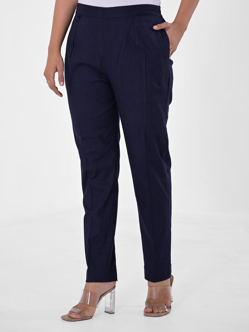Navy Blue 4-Way Stretchable Pants