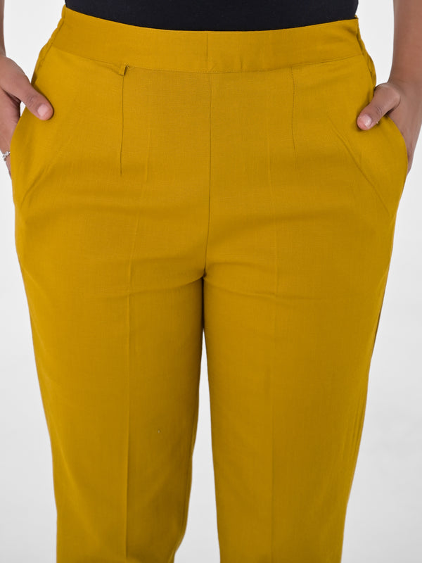 Mustard 4-Way Stretchable Pants