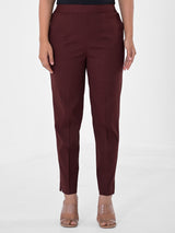 Burnt Maroon 4-Way Stretchable Pants