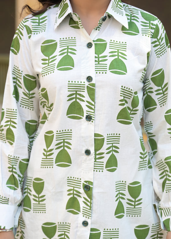 Amor Green Handblock Printed Co-Ord Set