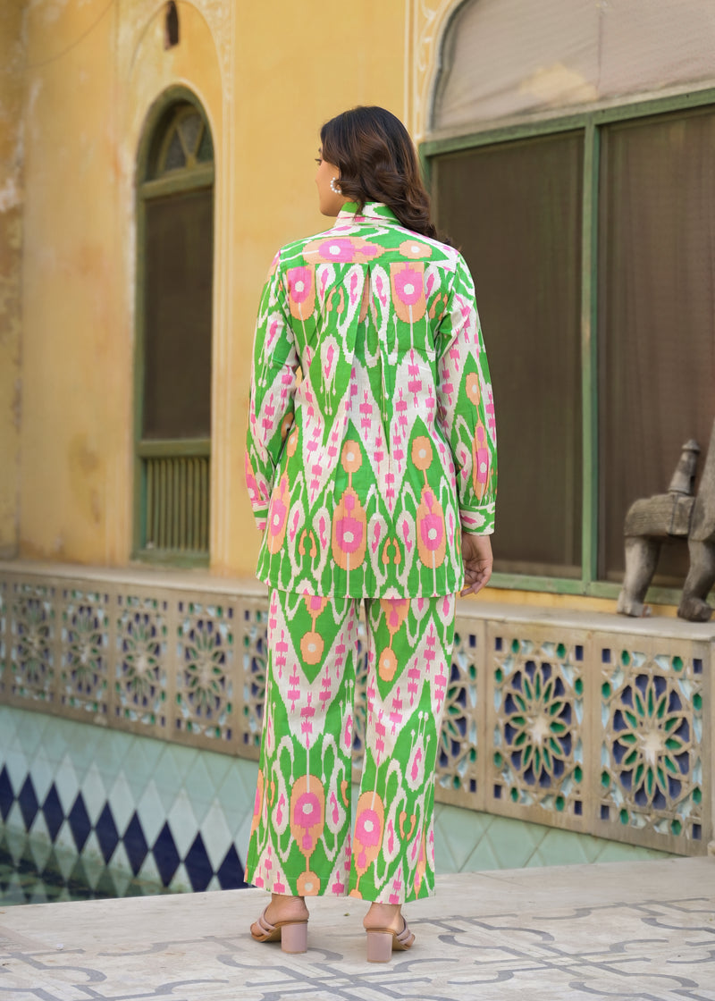 Lkkat Green Handblock Printed Co-ord Set