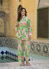 Lkkat Green Handblock Printed Co-ord Set
