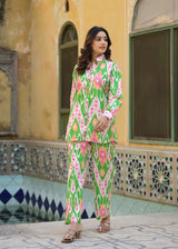 Lkkat Green Handblock Printed Co-ord Set