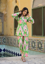 Lkkat Green Handblock Printed Co-ord Set