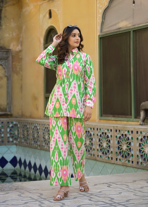 Lkkat Green Handblock Printed Co-ord Set