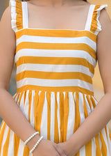 Blossom Yellow Printed Cotton Dress