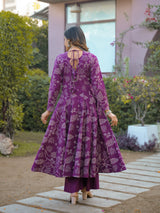 Jamuni Adaah Classic Floral Printed Suit Set With Mul Cotton Dupatta