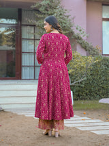 Gulabi Zarihaar Royal Printed Anarkali Suit Set With Chiffon Dupatta