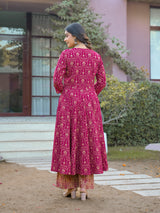 Gulabi Zarihaar Royal Printed Anarkali Kurta and Pant Only