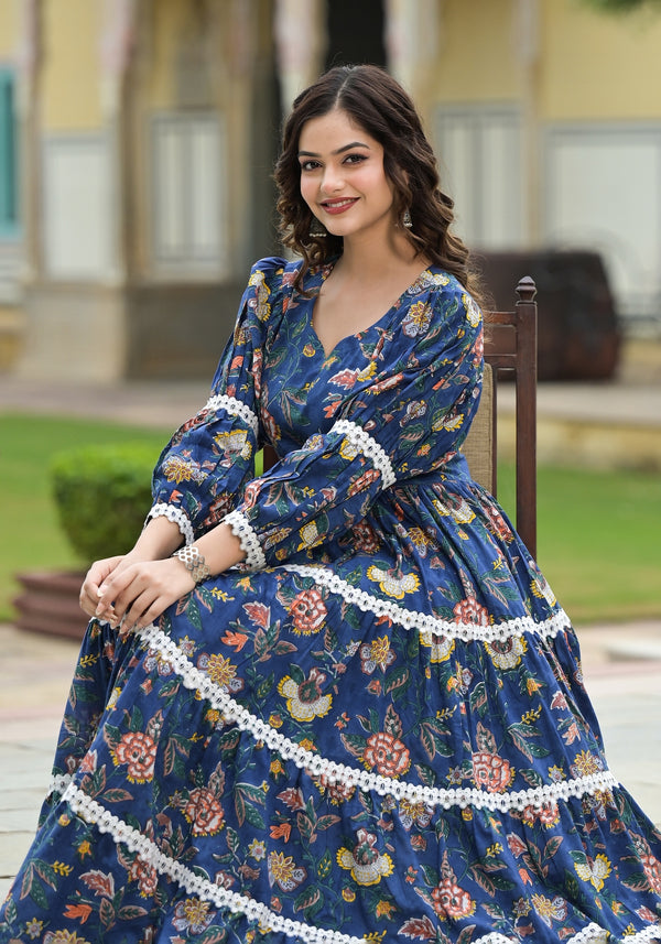 Delightful Spring/ Summer Floral Lehenga and Saree Designs for 2019 | Long  gown design, Floral print gowns, Floral long frocks