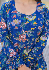Sireen Floral Handblock Printed Anarkali Kurta