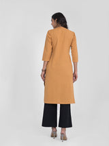 Caramel Airey Linen Long Kurta
