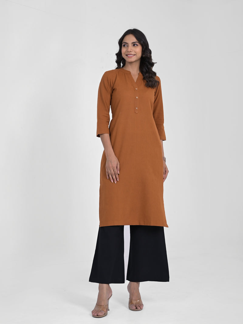Umber Airey Linen Long Kurta