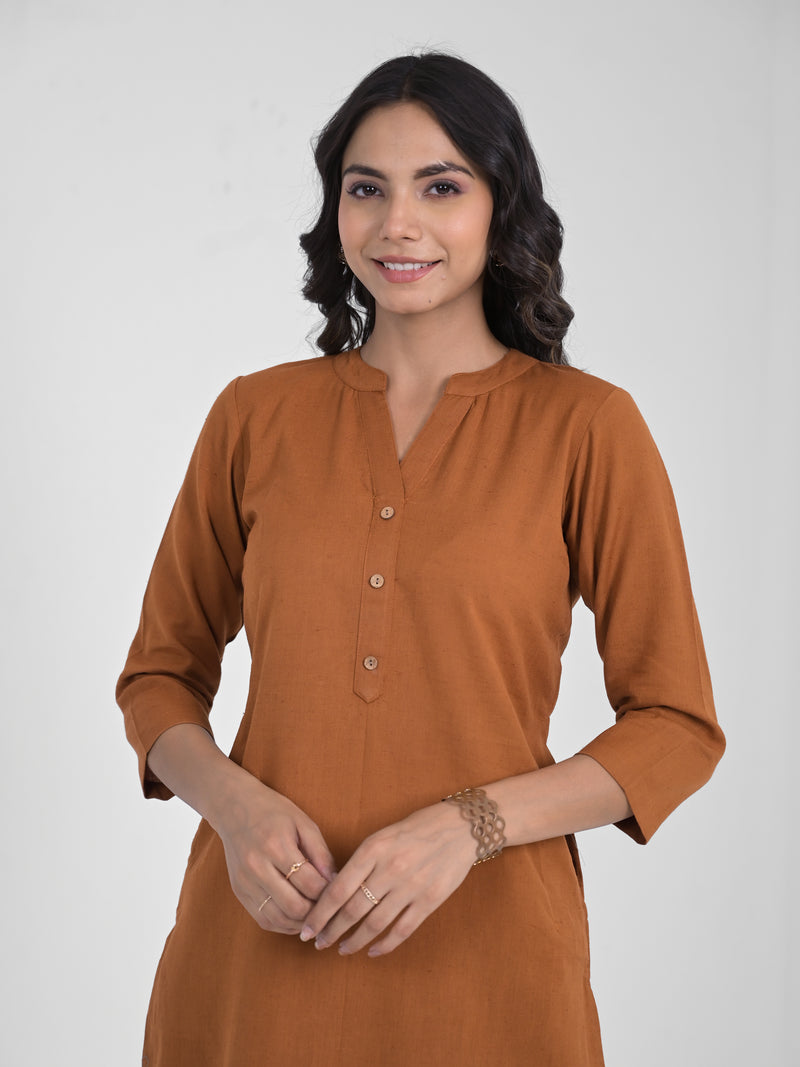 Umber Airey Linen Long Kurta