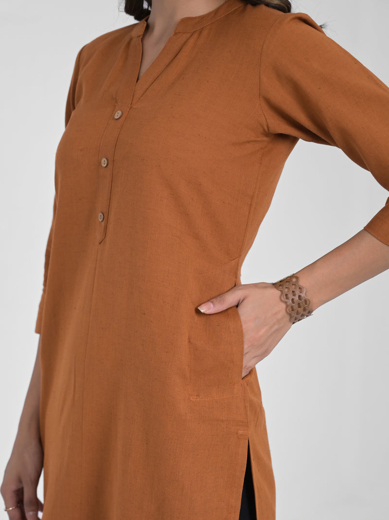 Umber Airey Linen Long Kurta