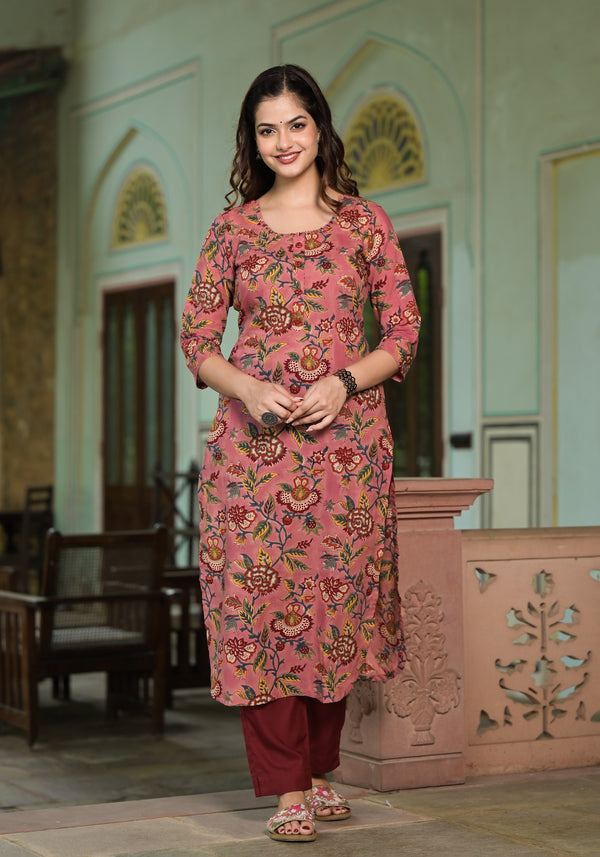 Beautiful Cotton Lurex Nayra Cut Style Kurti - Pant Dupatta Set!! – Royskart