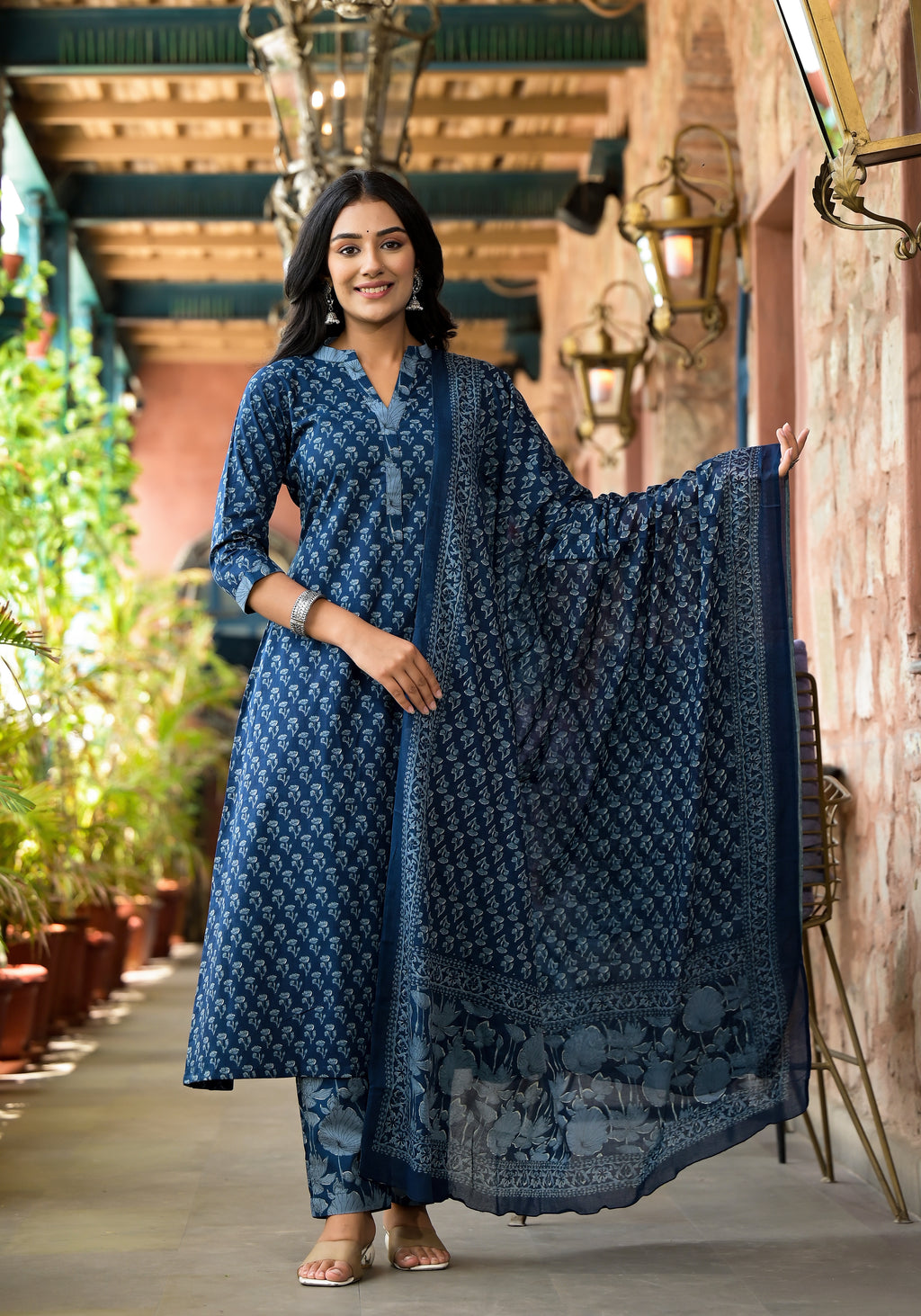 Neelanjana A-line Suit Set (Plus Size) - Main Image