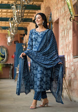 Kal Black Dream Suit Set With Mul  Cotton Dupatta
