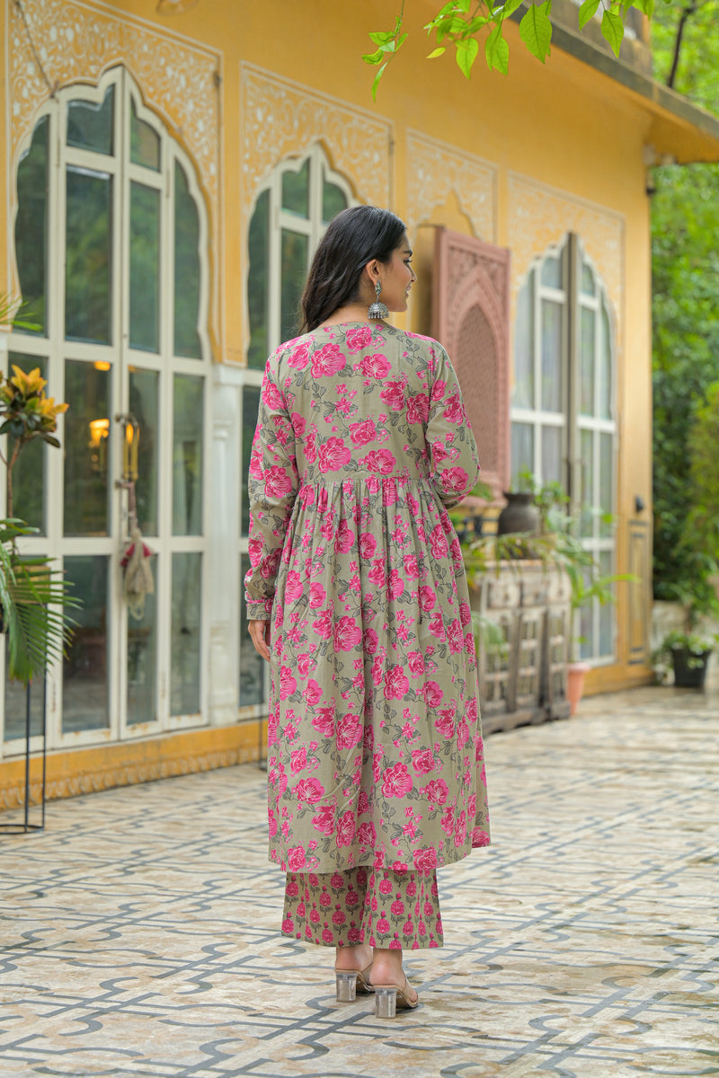 Gulnaar Rosewood Cotton Kurta Pant