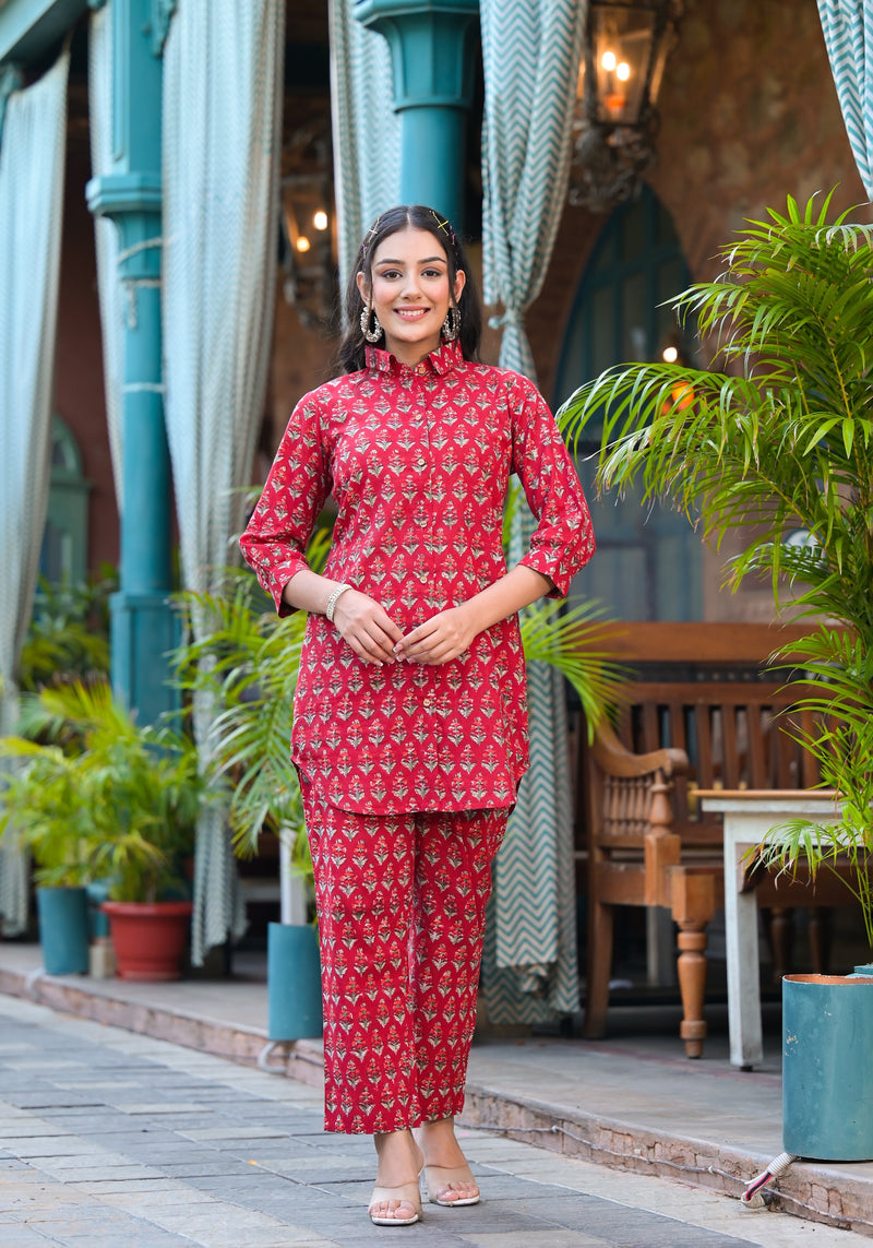 SUHANA RED COORD SET