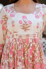 Noor-e-Gul Palace Pink Printed Kurta and Pant Only