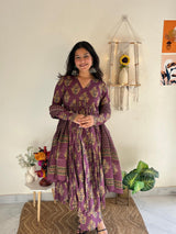 Roshni Purple Printed Suit Set