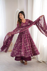 Jamuni Adaah Classic Floral Printed Suit Set With Mul Cotton Dupatta