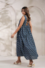 Penny blue floral cotton dress