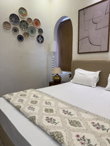 Petal & Patch Light Green Reversible Handblock Printed Cotton Double Bed Jaipuri Razai