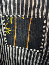 Palms black quilted tote bag