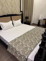 Wildrose Red Reversible Handblock Printed Cotton Single Bed Jaipuri Razai