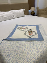 Valley Bloom White Reversible Handblock Printed Cotton Double Bed Ac Quilt