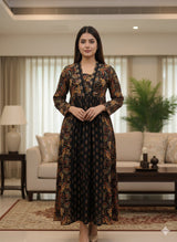 Riva Noir Heritage Printed Anarkali Kurti