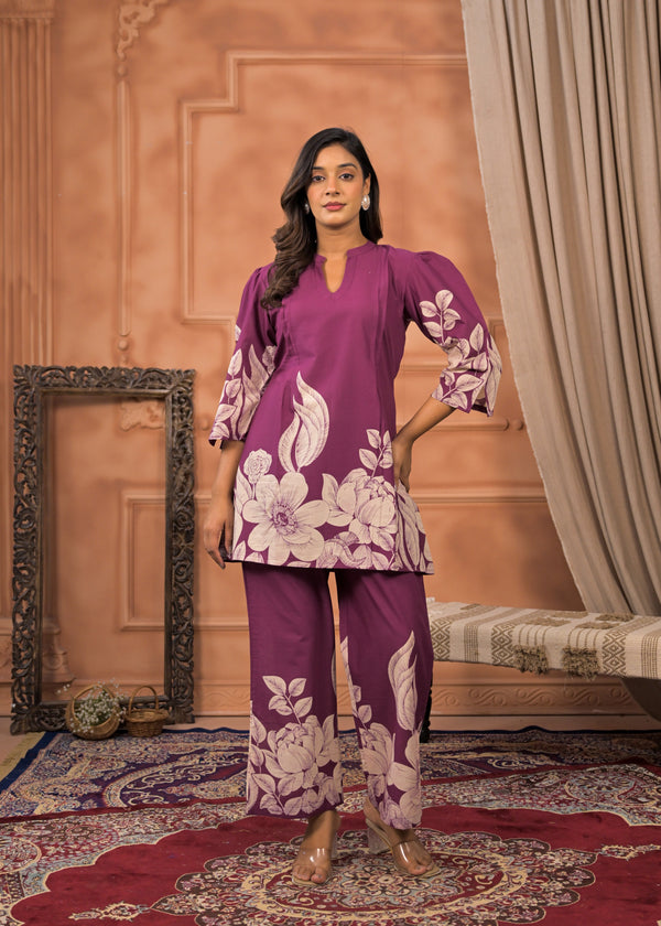 Bold in Botanics Mulberry Co-ord Set.