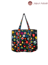 Phool large black quilted tote bag