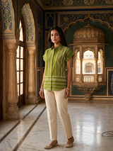 Minimalist Olive Ethnic Print Short Kurti
