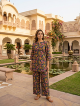 Amber Glow Printed Elegant Cotton Co-Ord Set