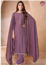 Nooran blue silk suit set with dupatta