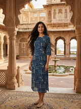 Neelanjana Indigo Print Graceful & Classic Kurti