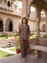 Amber Glow Printed Elegant Cotton Co-Ord Set